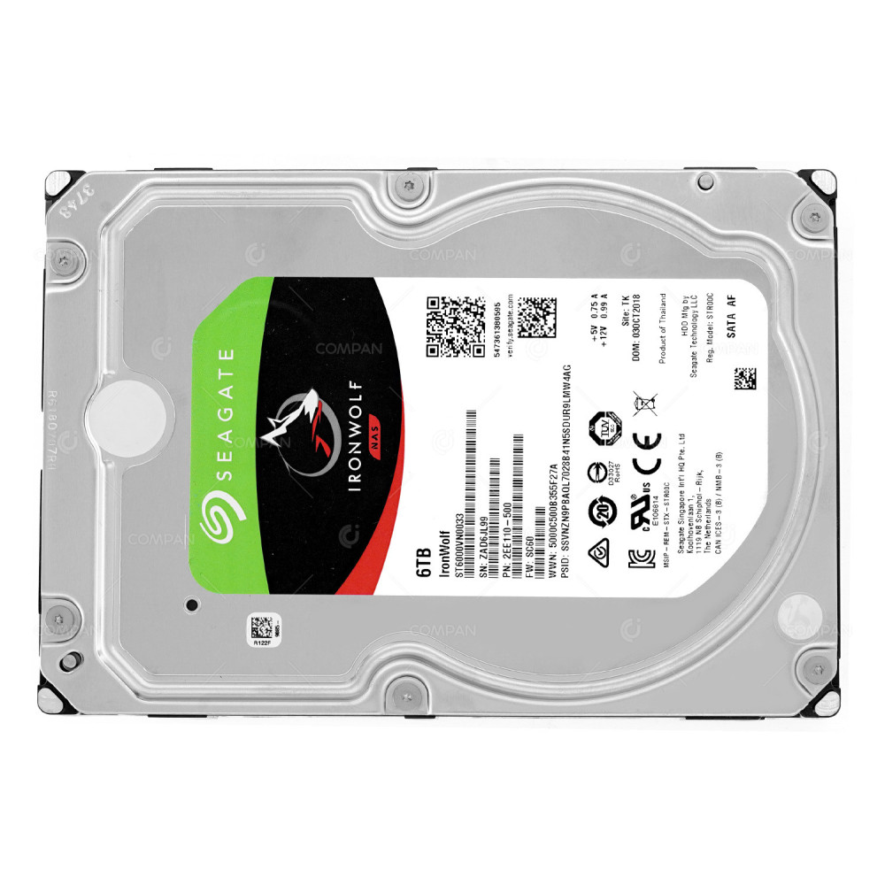 ST6000VN0033 SEAGATE IRONWOLF HDD 6TB 7.2K SATA 6G 256MB CACHE 3.5" LFF